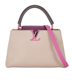 Capucine MM, Leather, Beige/Purple, NFC, S, 3*